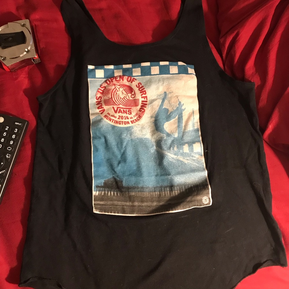 Vans black tank top women small